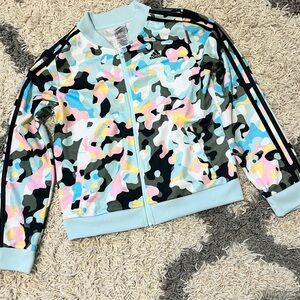 Adidas Light Blue Pink Yellow Camo Track Jacket